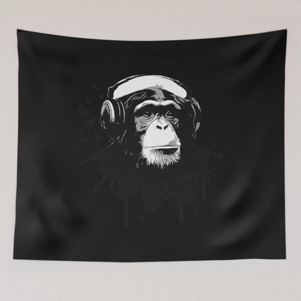 Item preview, Chimpanzee Headphones Graffiti  designed and sold by Duaneraker.