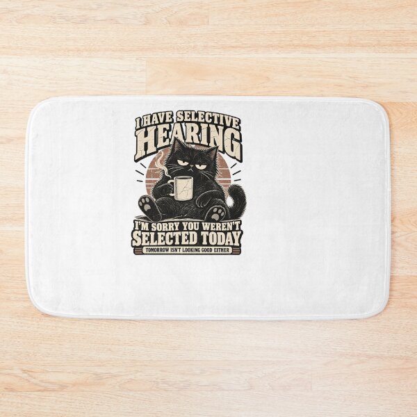 Item preview, I Have Selective Hearing Funny Grumpy Black Cat Coffee Design designed and sold by PaulaRyan1.
