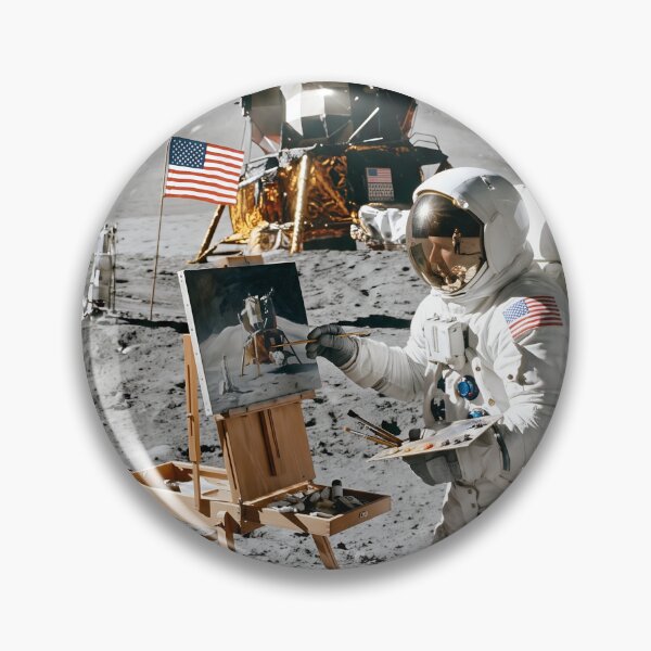 Item preview, NASA astronaut makes painting of lunar lander designed and sold by WiseBow.