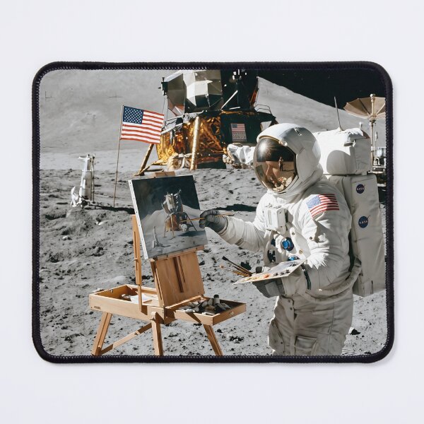 Item preview, NASA astronaut makes painting of lunar lander designed and sold by WiseBow.