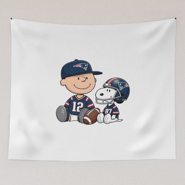 Item preview, Snoopy And Charlie Brown New England Patriots Football Fan designed and sold by DamianRoy88.