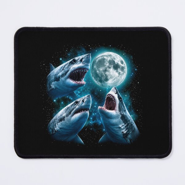 Item preview, Three Shark Moon Howling At The Moon Vintage 90s designed and sold by dexlawpie.