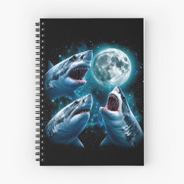 Item preview, Three Shark Moon Howling At The Moon Vintage 90s designed and sold by dexlawpie.