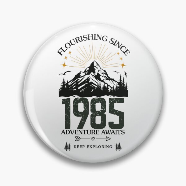 Item preview, 1985 Flourishing Since Mountain Adventure Birthday Design designed and sold by FlareCraftStudio.