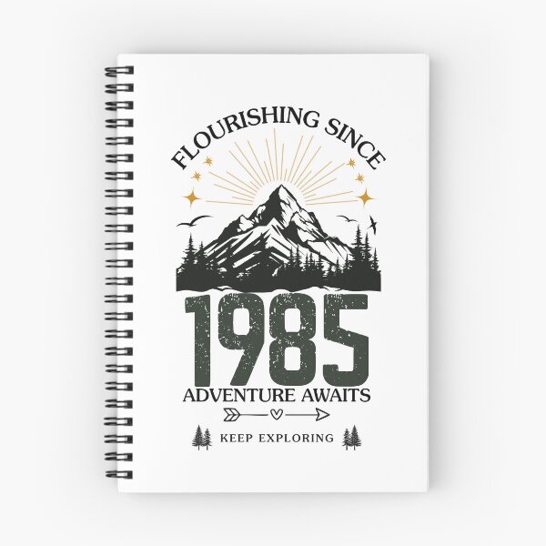 Item preview, 1985 Flourishing Since Mountain Adventure Birthday Design designed and sold by FlareCraftStudio.