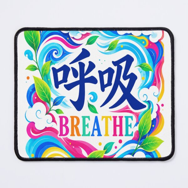 Item preview, Breathe Kanji Japanese Wave Art – 呼吸 Mindfulness Design | Colorful Pop Edition designed and sold by Miyabi Tonaegoto Art.