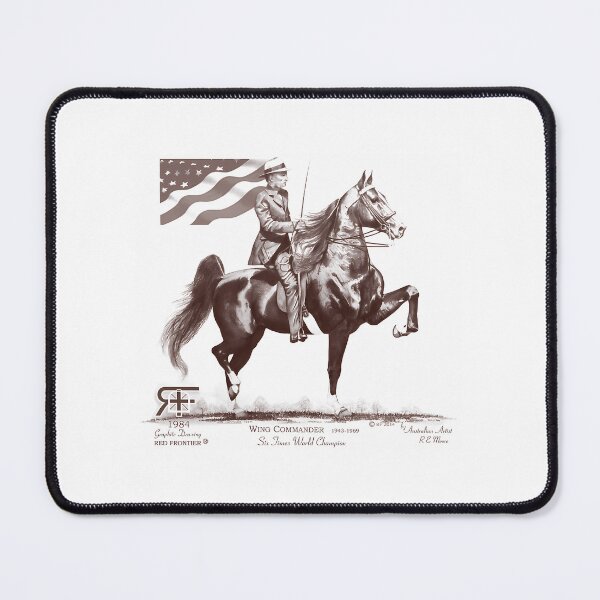 Item preview, Red Frontier Wing Commander American Saddlebred Flag Drawing designed and sold by rykerres.