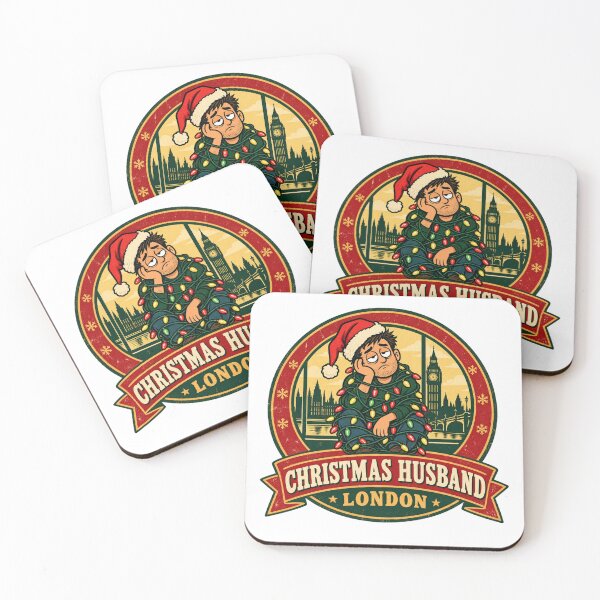 Item preview, Christmas Husband London Shirt – Funny Retro Holiday Badge Design designed and sold by Globalcitytees.