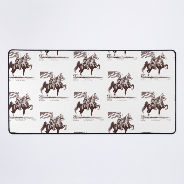 Item preview, Red Frontier Wing Commander American Saddlebred Flag Drawing designed and sold by rykerres.