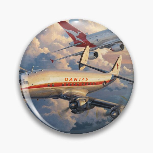 Item preview, Qantas Constellation And Modern Jet Illustration designed and sold by Airpower Art.