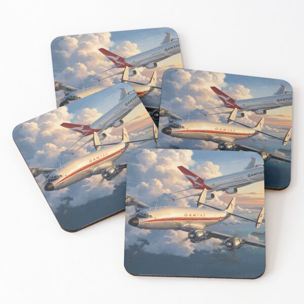 Item preview, Qantas Constellation And Modern Jet Illustration designed and sold by Airpower Art.