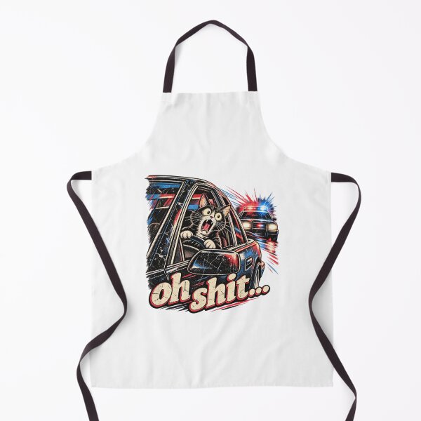 Item preview, Oh Shit Funny Cat Driving Police Chase Meme Graphic Design designed and sold by PaulaRyan1.
