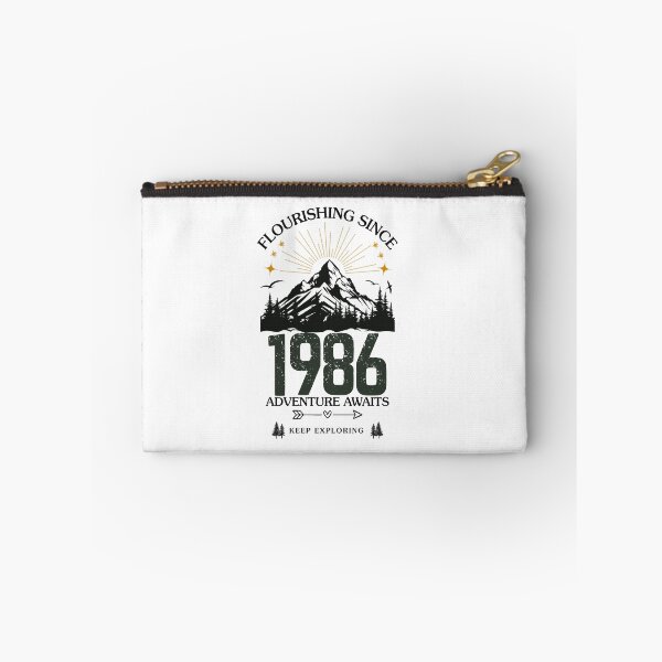 Item preview, 1986 Flourishing Since Mountain Adventure Birthday Design designed and sold by FlareCraftStudio.
