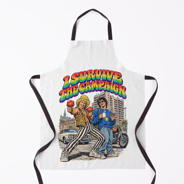 Item preview, I Survive The Campaign Retro Punk Dice Rollers Art TTRPG Meme 1980s designed and sold by Yellowriversss.