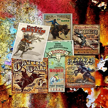 Artwork thumbnail, RODEO USA, RODEO, RODEO RIDERS, ROUGH STOCK RIDERS by Barbara Jean Photo Art And Design