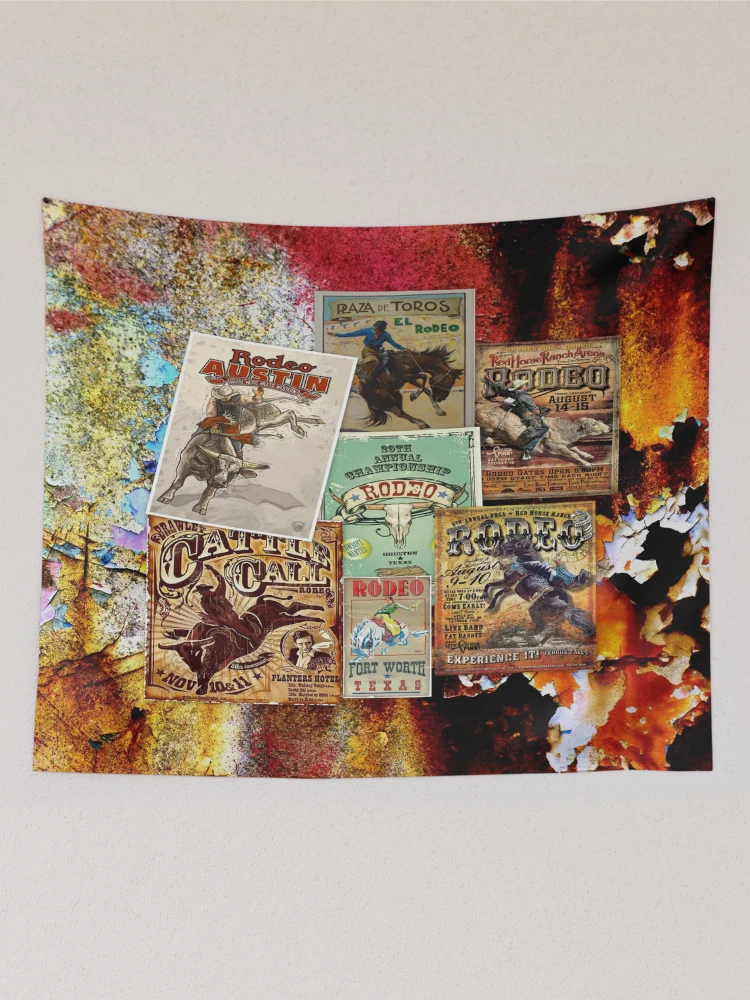 Thumbnail 2 of 3, Tapestry, RODEO USA, RODEO, RODEO RIDERS, ROUGH STOCK RIDERS designed and sold by Barbara Jean Photo Art And Design.