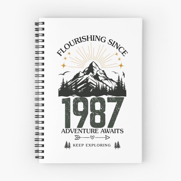 Item preview, 1987 Flourishing Since Mountain Adventure Birthday Design designed and sold by FlareCraftStudio.