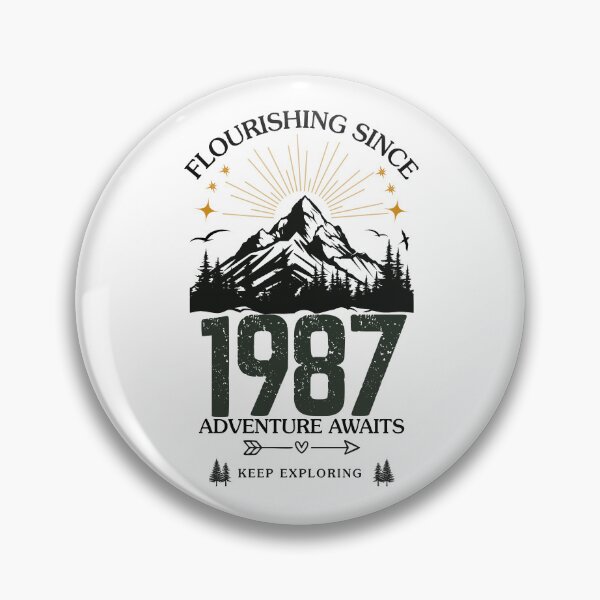 Item preview, 1987 Flourishing Since Mountain Adventure Birthday Design designed and sold by FlareCraftStudio.