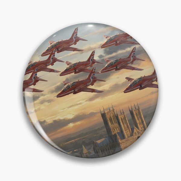 Artikelvorschau, Illustration der Kathedralenformation der Red Arrows entworfen und verkauft von Airpower Art.