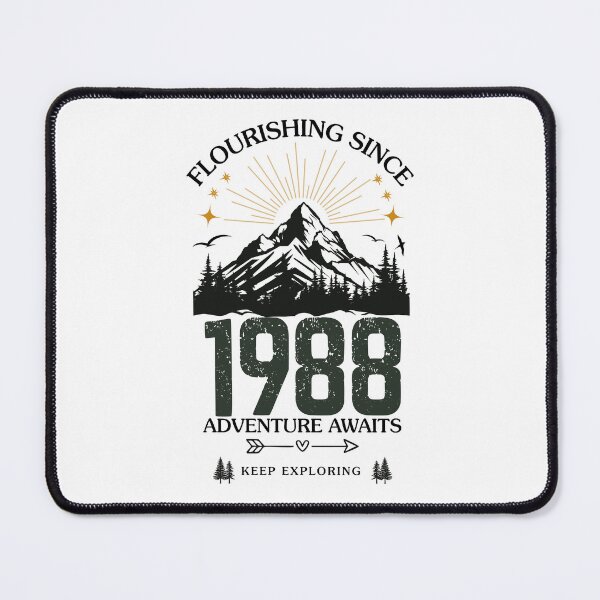 Item preview, 1988 Flourishing Since Mountain Adventure Birthday Design designed and sold by FlareCraftStudio.