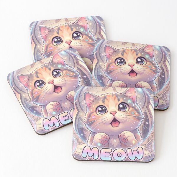 Item preview,  Kawaii Meow Cute Pastel Kitten Illustration designed and sold by HappyHarmony40.