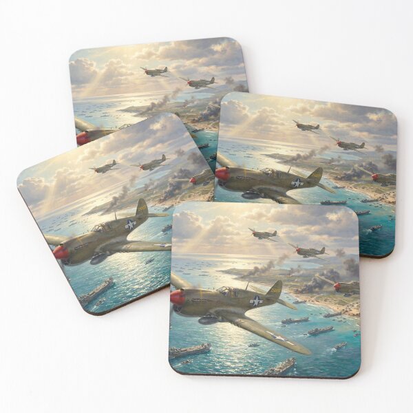 Item preview, P-40 Warhawk Invasion Fleet Illustration designed and sold by Airpower Art.
