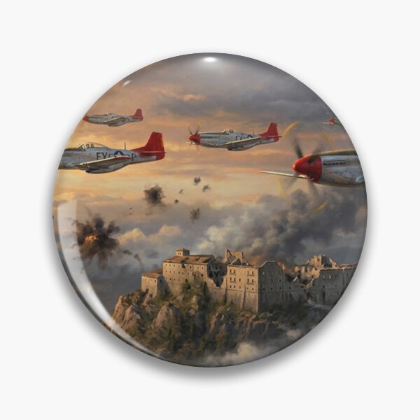 Item preview, Tuskegee Red Tail Mountain Fortress Illustration designed and sold by Airpower Art.
