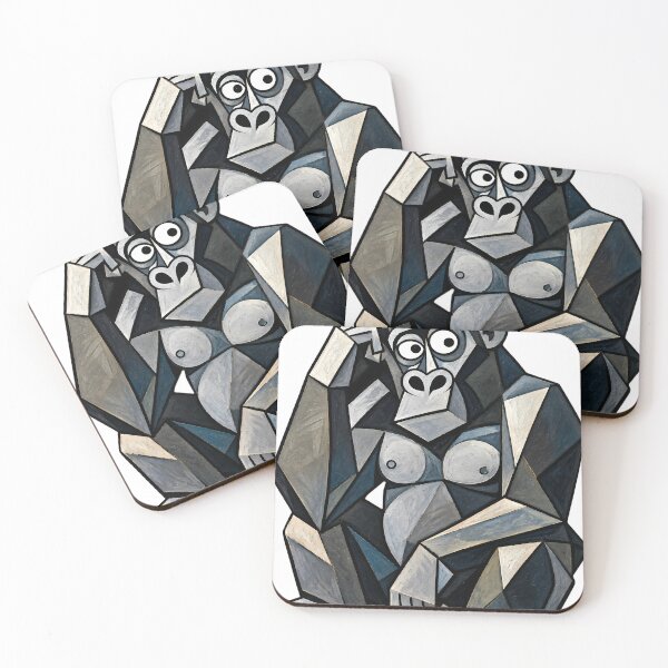 Item preview, Geometric Gorilla Cubism Portrait  designed and sold by charmaroundyou.
