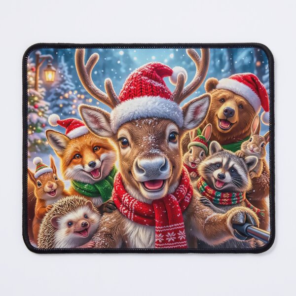 Item preview, Animal Christmas Selfie with Woodland Friends Whimsical Holiday Illustration designed and sold by acceleratorhams.