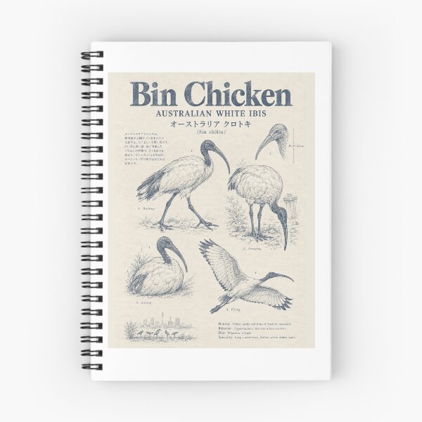 Item preview, Bin Chicken Ibis Bird Zoology Australian White Ibis Naturalist Field Guide Art designed and sold by Yellowriversss.