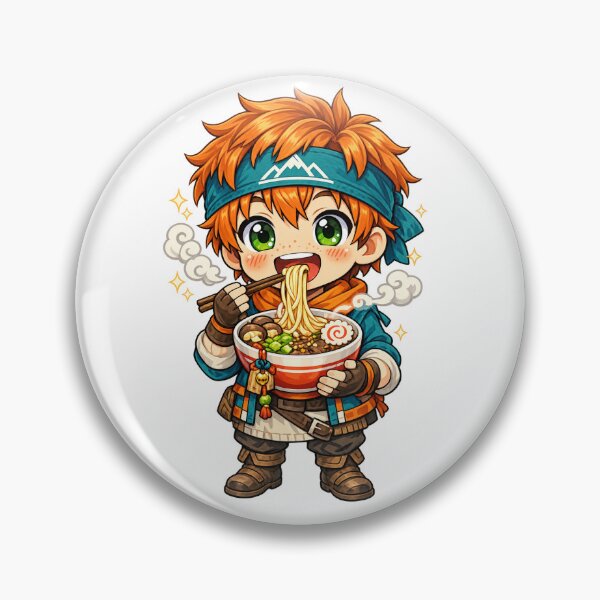 Item preview, Cute Anime Boy Eating Ramen Chibi Food Art Design designed and sold by inkoutninja.