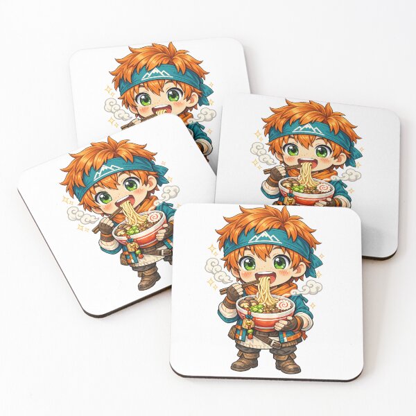 Item preview, Cute Anime Boy Eating Ramen Chibi Food Art Design designed and sold by inkoutninja.