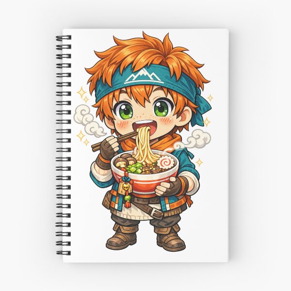 Item preview, Cute Anime Boy Eating Ramen Chibi Food Art Design designed and sold by inkoutninja.