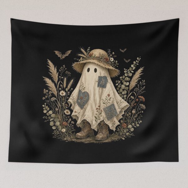 Item preview, Cozy Cottagecore Ghost Wildflowers Vintage Botanical designed and sold by CF_VintageDesign.