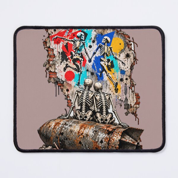 Item preview, Skeleton Couple Watching Street Dancers designed and sold by Qenlo.
