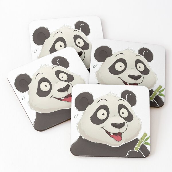 Item preview, Happy Cartoon Panda with Bamboo designed and sold by charmaroundyou.