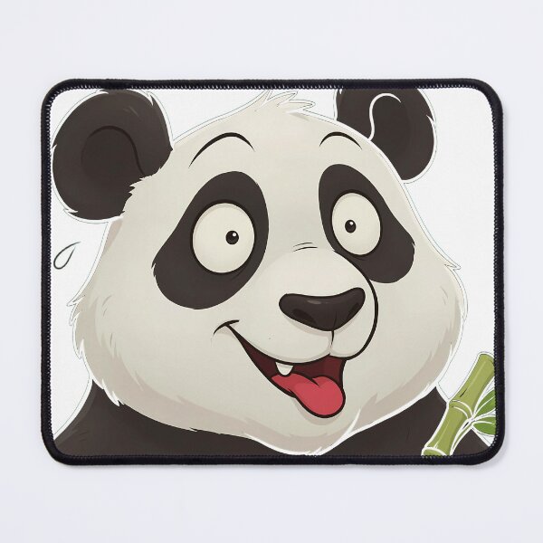 Item preview, Happy Cartoon Panda with Bamboo designed and sold by charmaroundyou.