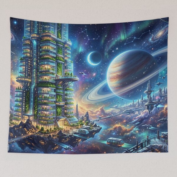 Item preview, Futuristic Botanical Sky City designed and sold by Sigtrix.