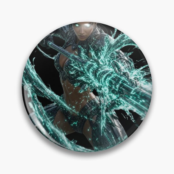 Item preview, Cyber Hunter Queen 3 - Neon Mint Anime Warrior Girl designed and sold by EvolutionMerch.