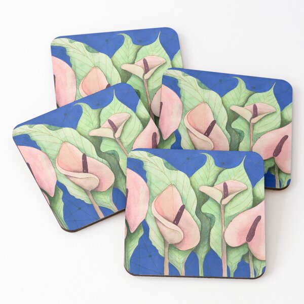 Item preview, Pink Calla Lilies Under a Blue Constellation designed and sold by ArithraStudio.