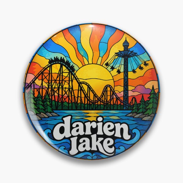 Item preview, Darien Lake New York Stained Glass Art Travel designed and sold by TomFrontierArt.