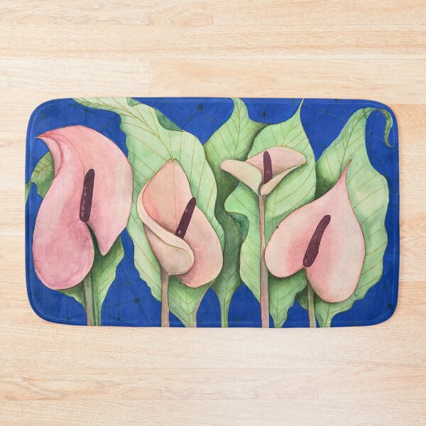 Item preview, Pink Calla Lilies Under a Blue Constellation designed and sold by ArithraStudio.