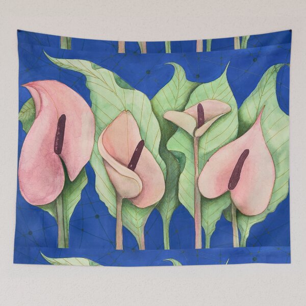 Item preview, Pink Calla Lilies Under a Blue Constellation designed and sold by ArithraStudio.