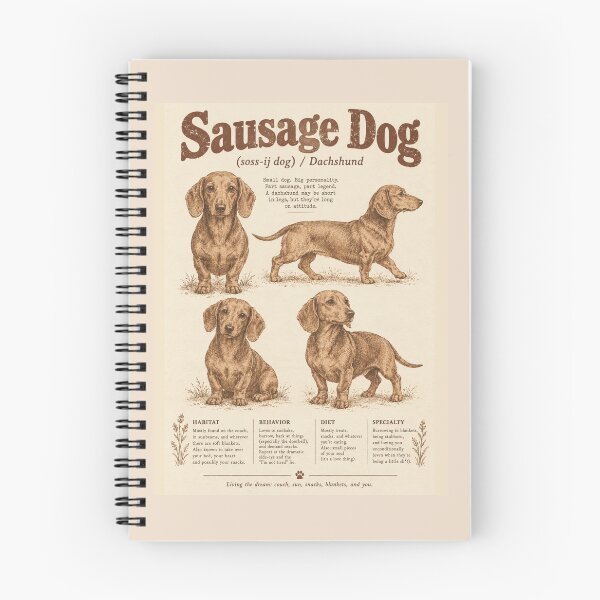 Item preview, Sausage Dog Dachshund Weenie Dog Zoology Vintage Naturalist Field Guide Art" designed and sold by Yellowriversss.