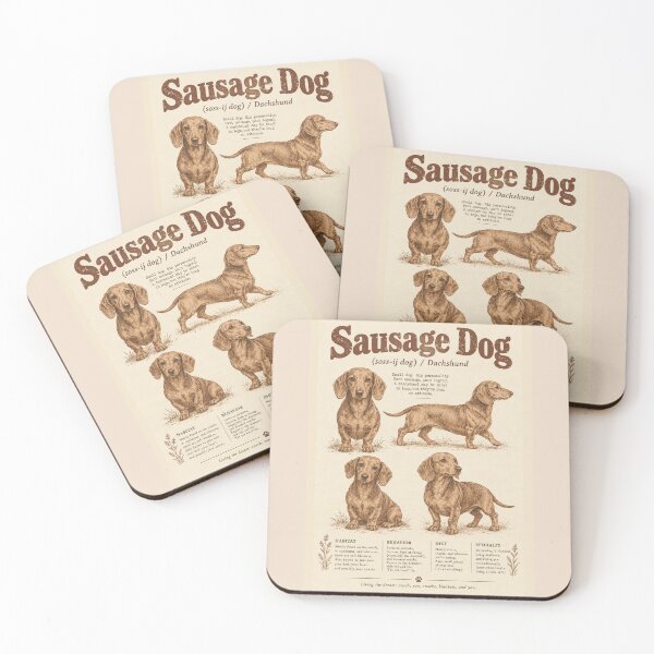 Item preview, Sausage Dog Dachshund Weenie Dog Zoology Vintage Naturalist Field Guide Art" designed and sold by Yellowriversss.