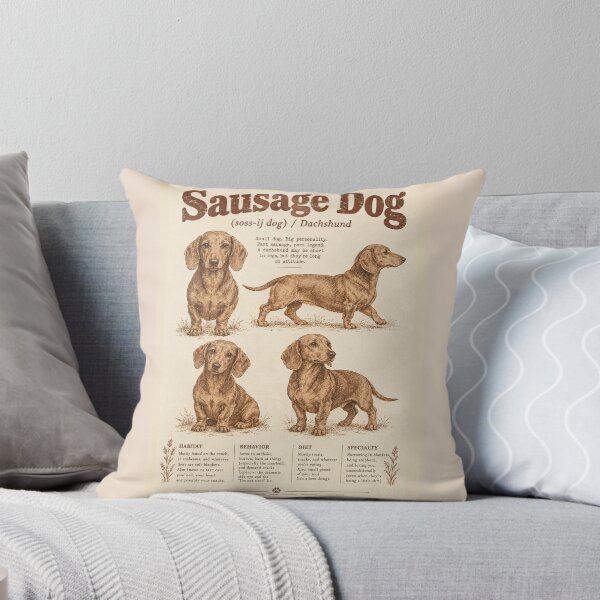 Item preview, Sausage Dog Dachshund Weenie Dog Zoology Vintage Naturalist Field Guide Art" designed and sold by Yellowriversss.