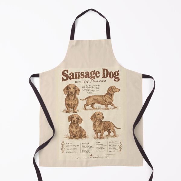 Item preview, Sausage Dog Dachshund Weenie Dog Zoology Vintage Naturalist Field Guide Art" designed and sold by Yellowriversss.