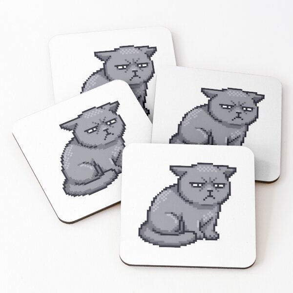 Item preview, Grumpy Pixel Cat Art designed and sold by GiaoCalonas.