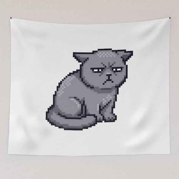 Item preview, Grumpy Pixel Cat Art designed and sold by GiaoCalonas.