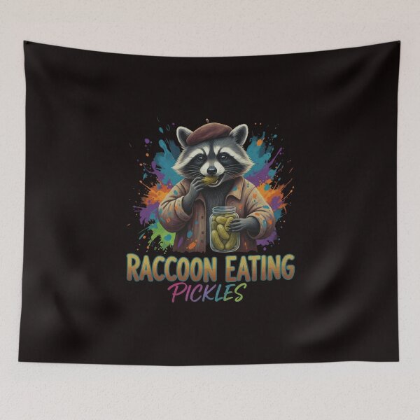 Item preview, RACCOON EATING PICKLES designed and sold by SkrabinhoArt.